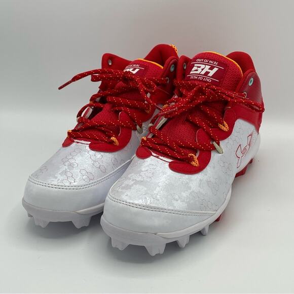 Under Armour 2024 Harper 8 Mid RM Jr Baseball Cleats 3026597 Red White Youth 6.5 - Picture 2 of 9